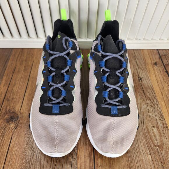 Nike React Element 55 SE Running Shoes Mens Sz 8.5 Pumice Silver Volt CI3831-200 main image 4